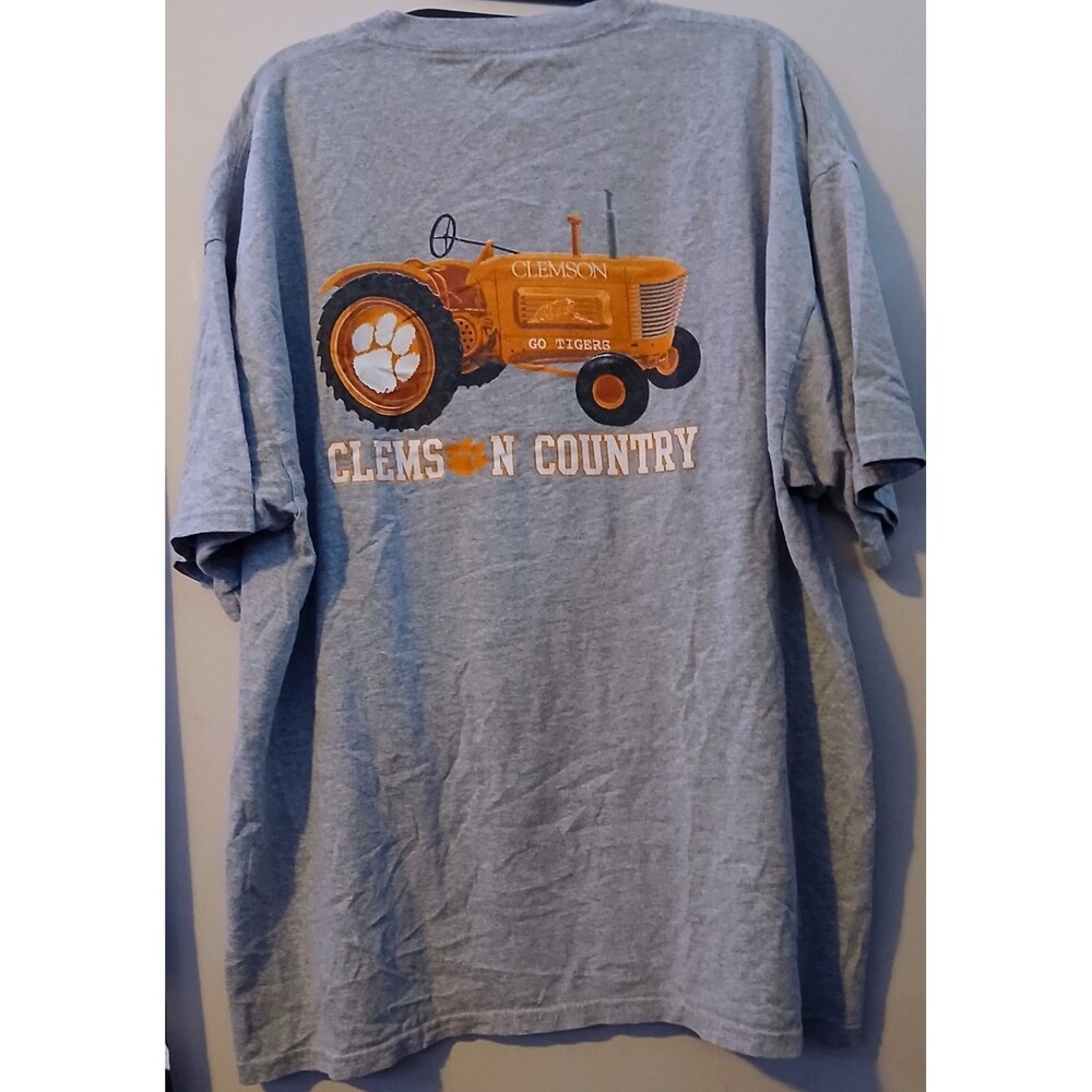Clemson Tigers Tractor Clemson Country Double Sided Gray T Shirt Mens XL
